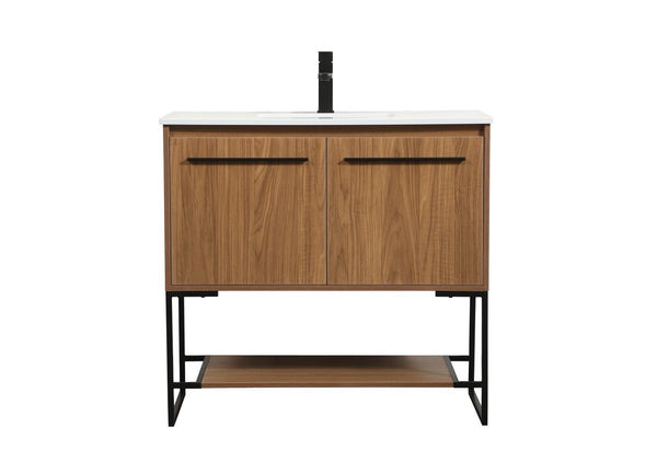 Elegant Lighting - VF42536WB - Single Bathroom Vanity - Sloane - Walnut Brown from Lighting & Bulbs Unlimited in Charlotte, NC