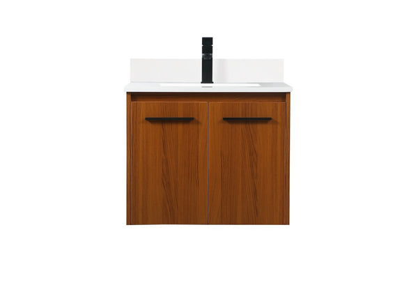 Elegant Lighting - VF44524MTK-BS - Single Bathroom Vanity - Penn - Teak from Lighting & Bulbs Unlimited in Charlotte, NC