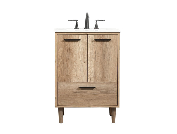 Elegant Lighting - VF47024NT - Single Bathroom Vanity - Baldwin - Natural Oak from Lighting & Bulbs Unlimited in Charlotte, NC