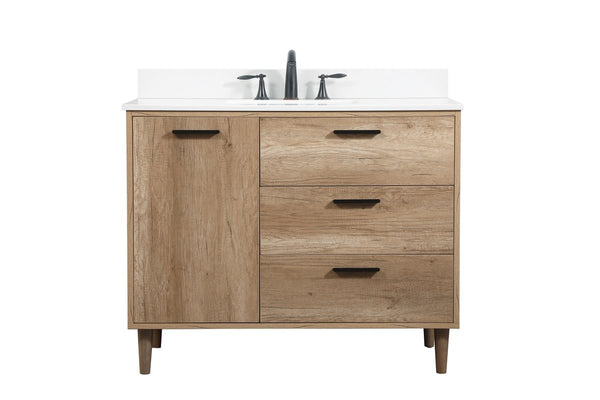 Elegant Lighting - VF47042NT-BS - Single Bathroom Vanity - Baldwin - Natural Oak from Lighting & Bulbs Unlimited in Charlotte, NC