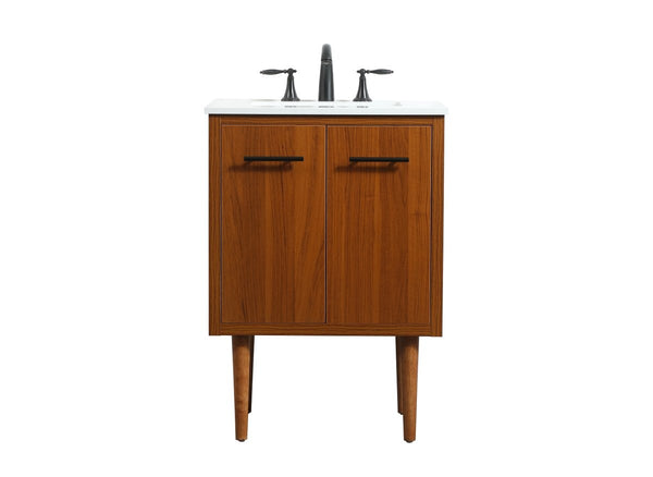 Elegant Lighting - VF48024MTK - Single Bathroom Vanity - Cyrus - Teak from Lighting & Bulbs Unlimited in Charlotte, NC