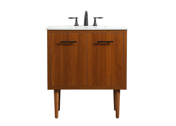 Elegant Lighting - VF48030MTK - Single Bathroom Vanity - Cyrus - Teak from Lighting & Bulbs Unlimited in Charlotte, NC