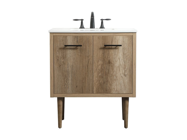 Elegant Lighting - VF48030NT - Single Bathroom Vanity - Cyrus - Natural Oak from Lighting & Bulbs Unlimited in Charlotte, NC