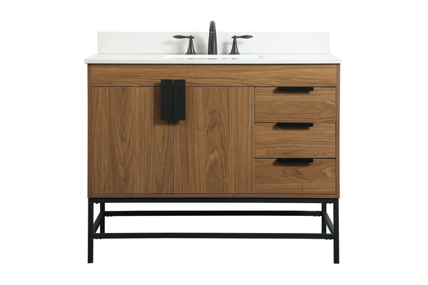 Elegant Lighting - VF48842WB-BS - Single Bathroom Vanity - Eugene - Walnut Brown from Lighting & Bulbs Unlimited in Charlotte, NC