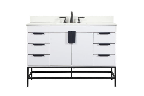 Elegant Lighting - VF488W48MWH-BS - Single Bathroom Vanity - Eugene - White from Lighting & Bulbs Unlimited in Charlotte, NC