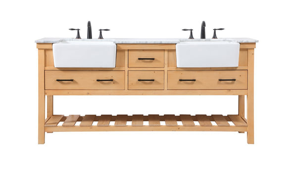 Elegant Lighting - VF60172DNW - Double Bathroom Vanity - Clement - Natural Wood from Lighting & Bulbs Unlimited in Charlotte, NC
