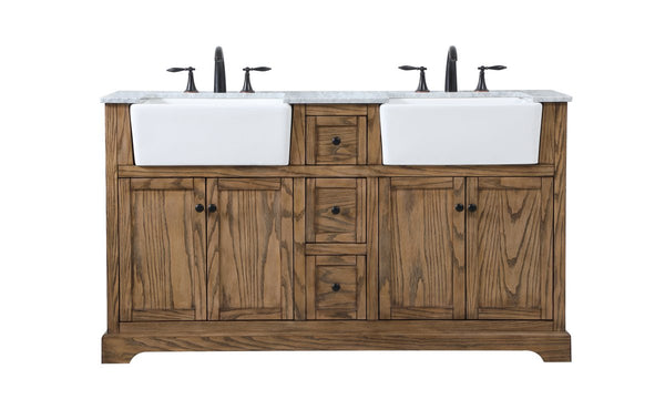 Elegant Lighting - VF60260DDW - Double Bathroom Vanity - Franklin - Driftwood from Lighting & Bulbs Unlimited in Charlotte, NC