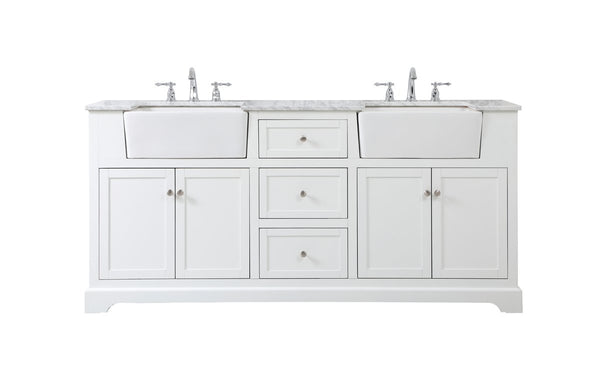 Elegant Lighting - VF60272DWH - Double Bathroom Vanity - Franklin - White from Lighting & Bulbs Unlimited in Charlotte, NC