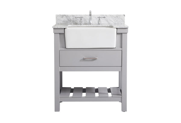 Elegant Lighting - VF60130BK-BS - Single Bathroom Vanity - Clement - Black from Lighting & Bulbs Unlimited in Charlotte, NC