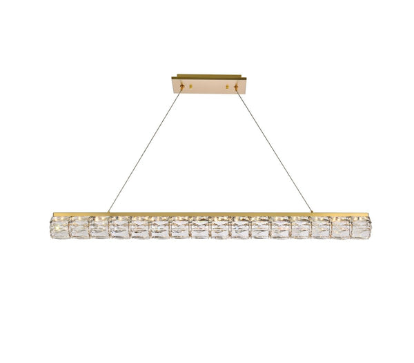 Elegant Lighting - 3501D48G - LED Linear Pendant - Valetta - Gold from Lighting & Bulbs Unlimited in Charlotte, NC
