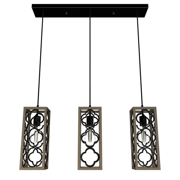 Hunter - 19948 - Three Light Linear Cluster - Gablecrest - French Oak from Lighting & Bulbs Unlimited in Charlotte, NC