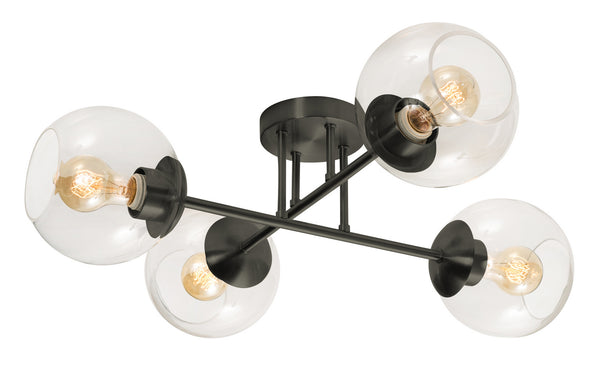 AFX Lighting - JAMC24MBBK - Four Light Flush Mount - Jamie - Black from Lighting & Bulbs Unlimited in Charlotte, NC