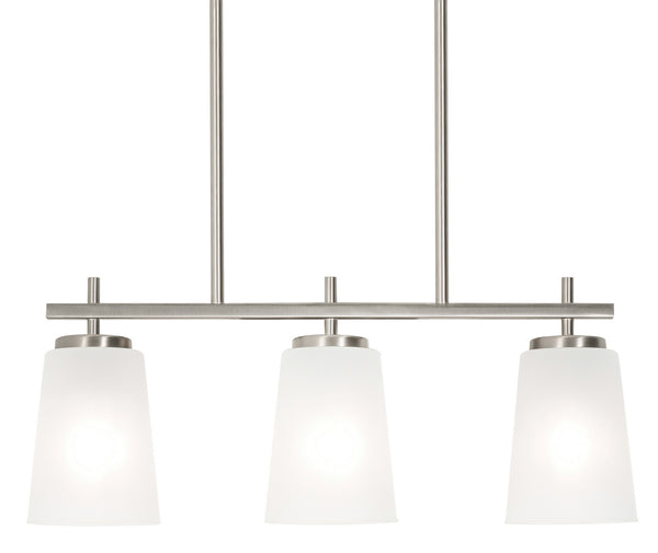 AFX Lighting - JNNP0523MBSN - Three Light Linear Pendant - Joanna - Satin Nickel from Lighting & Bulbs Unlimited in Charlotte, NC