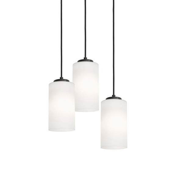 AFX Lighting - LEOP04MBBKRND3 - Three Light Pendant - Leo - Black from Lighting & Bulbs Unlimited in Charlotte, NC
