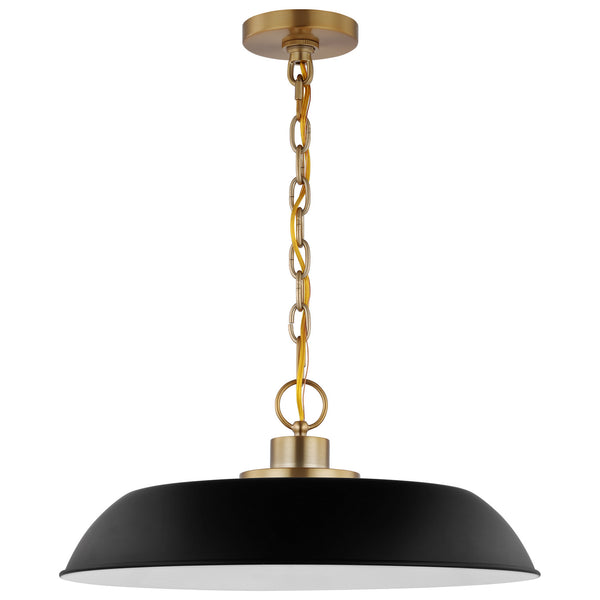 Nuvo Lighting - 60-7484 - One Light Pendant - Colony - Matte Black / Burnished Brass from Lighting & Bulbs Unlimited in Charlotte, NC