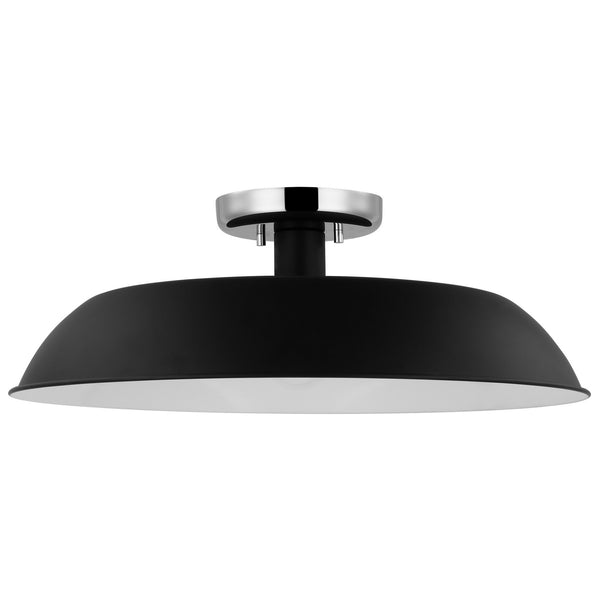 Nuvo Lighting - 60-7495 - One Light Flush Mount - Colony - Matte Black / Polished Nickel from Lighting & Bulbs Unlimited in Charlotte, NC