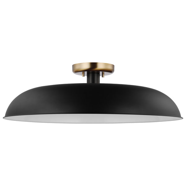 Nuvo Lighting - 60-7497 - One Light Flush Mount - Colony - Matte Black / Burnished Brass from Lighting & Bulbs Unlimited in Charlotte, NC