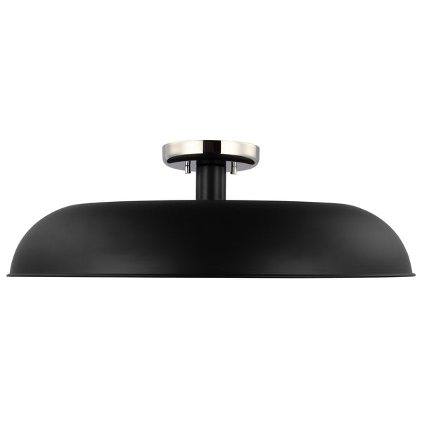 Nuvo Lighting - 60-7498 - One Light Flush Mount - Colony - Matte Black / Polished Nickel from Lighting & Bulbs Unlimited in Charlotte, NC