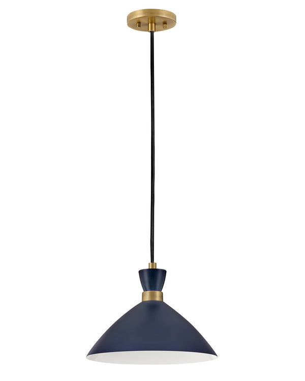 Lark - 83257MV-HB - LED Pendant - Simon - Matte Navy with Heritage Brass from Lighting & Bulbs Unlimited in Charlotte, NC