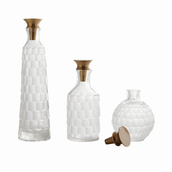 Arteriors - 4593 - Decanters, Set of 3 - Macklin - Frosted from Lighting & Bulbs Unlimited in Charlotte, NC