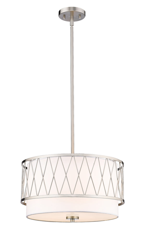 Z-Lite - 198-17BN - Three Light Pendant - Dalton - Brushed Nickel from Lighting & Bulbs Unlimited in Charlotte, NC