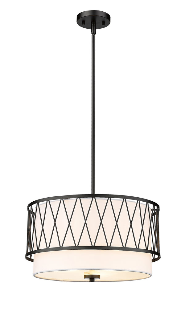 Z-Lite - 198-17MB - Three Light Pendant - Dalton - Matte Black from Lighting & Bulbs Unlimited in Charlotte, NC
