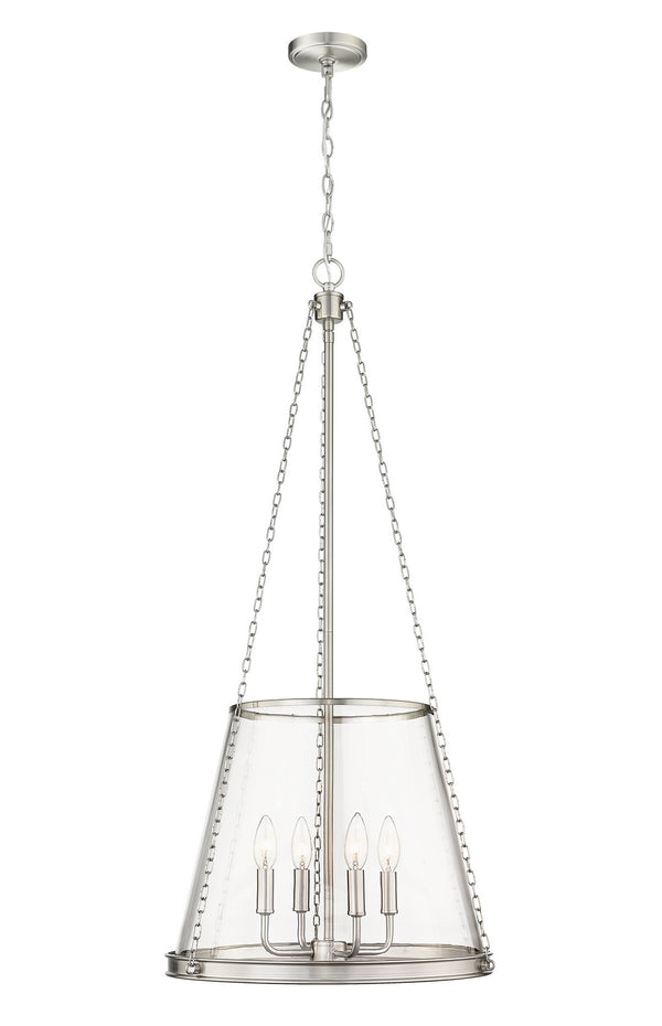 Z-Lite - 341P18-BN - Four Light Pendant - Prescott - Brushed Nickel from Lighting & Bulbs Unlimited in Charlotte, NC