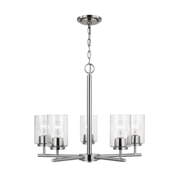 Generation Lighting - 31171-962 - Five Light Chandelier - Oslo - Brushed Nickel from Lighting & Bulbs Unlimited in Charlotte, NC