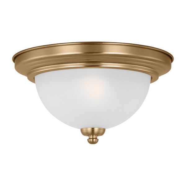Generation Lighting - 77063-848 - One Light Flush Mount - Geary - Satin Brass from Lighting & Bulbs Unlimited in Charlotte, NC