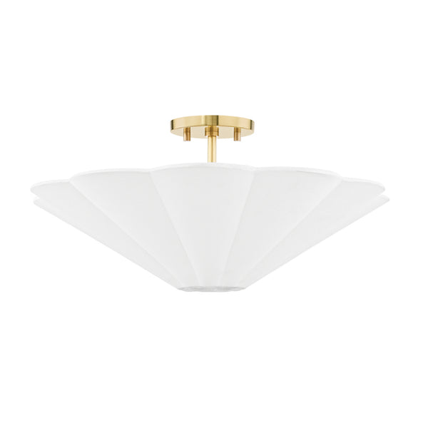 Mitzi - H676603-AGB - Three Light Semi Flushmount - Alana - Aged Brass from Lighting & Bulbs Unlimited in Charlotte, NC