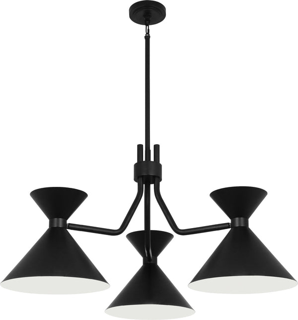Robert Abbey - 1254 - Three Light Chandelier - Cinch - Matte Black from Lighting & Bulbs Unlimited in Charlotte, NC