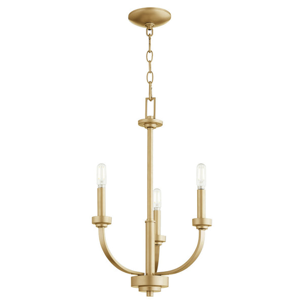 Quorum - 6160-3-80 - Three Light Chandelier - Reyes - Aged Brass from Lighting & Bulbs Unlimited in Charlotte, NC