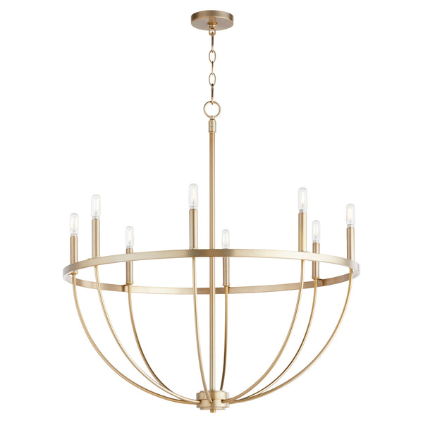 Quorum - 6374-8-80 - Eight Light Chandelier - Tribute - Aged Brass from Lighting & Bulbs Unlimited in Charlotte, NC