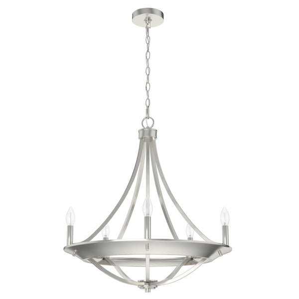Hunter - 19417 - Five Light Chandelier - Perch Point - Brushed Nickel from Lighting & Bulbs Unlimited in Charlotte, NC