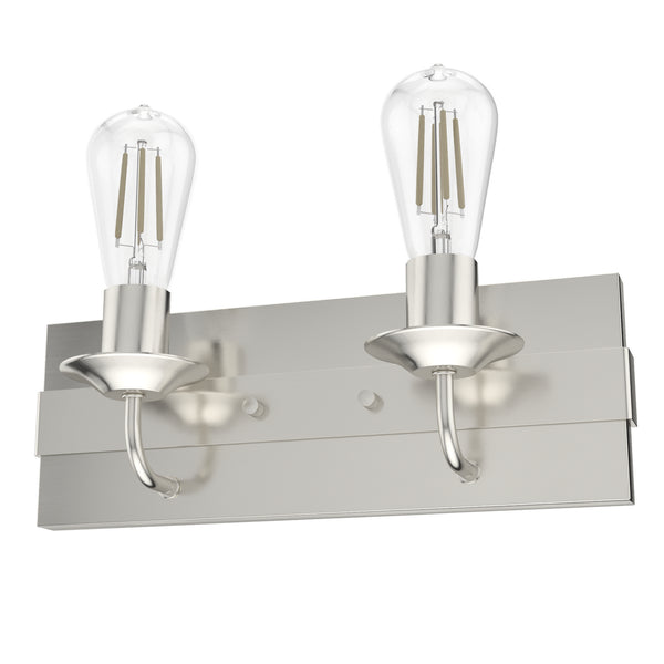 Hunter - 19431 - Two Light Vanity - Perch Point - Brushed Nickel from Lighting & Bulbs Unlimited in Charlotte, NC