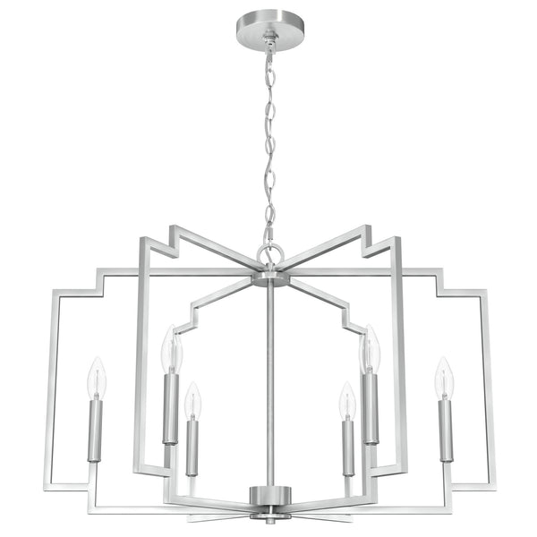 Hunter - 19571 - Six Light Chandelier - Zoanne - Brushed Nickel from Lighting & Bulbs Unlimited in Charlotte, NC