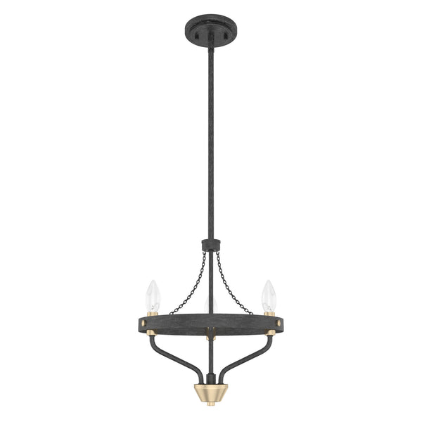 Hunter - 19803 - Three Light Chandelier - Merlin - Rustic Iron from Lighting & Bulbs Unlimited in Charlotte, NC
