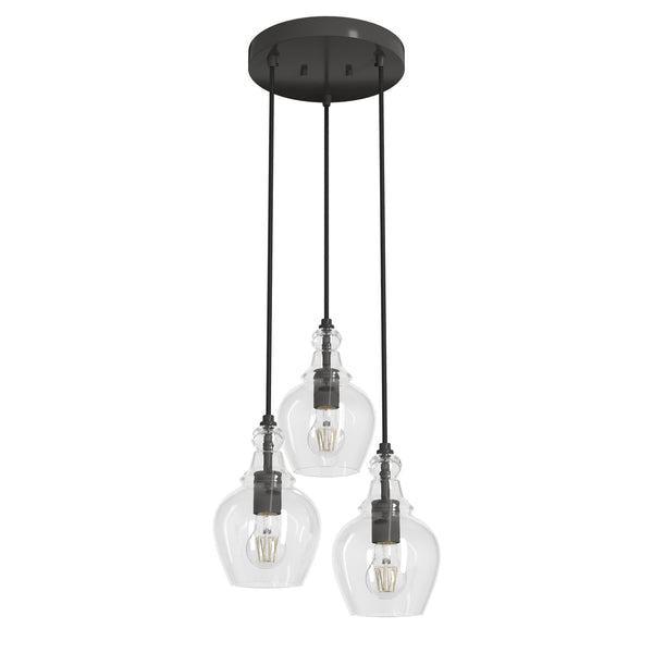 Hunter - 19991 - Three Light Cluster - Maple Park - Noble Bronze from Lighting & Bulbs Unlimited in Charlotte, NC