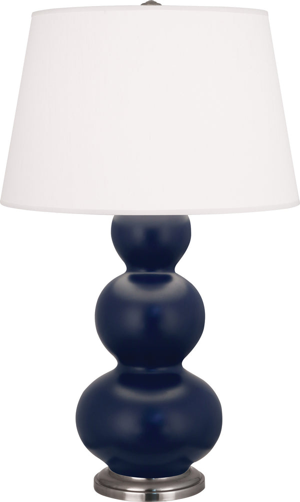 Robert Abbey - MMB42 - One Light Table Lamp - Triple Gourd - Matte Midnight Blue Glazed w/Antique Silver from Lighting & Bulbs Unlimited in Charlotte, NC