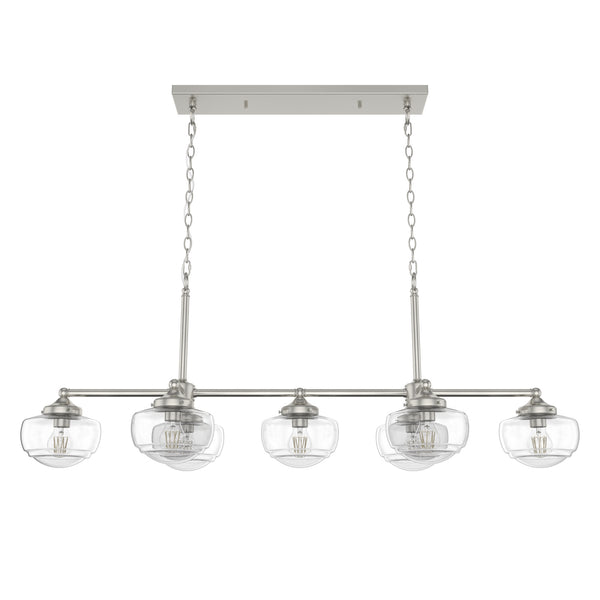 Hunter - 19493 - Seven Light Linear Chandelier - Saddle Creek - Brushed Nickel from Lighting & Bulbs Unlimited in Charlotte, NC