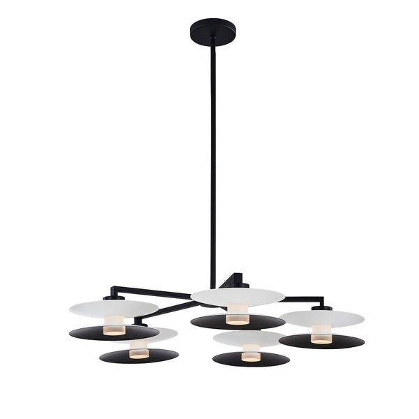 Kalco - 516271WMB - LED Chandelier - Fresno - White and Matte Black from Lighting & Bulbs Unlimited in Charlotte, NC