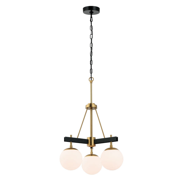 Varaluz - 352C03BLSB - Three Light Chandelier - Allie - Black/Satin Brass from Lighting & Bulbs Unlimited in Charlotte, NC