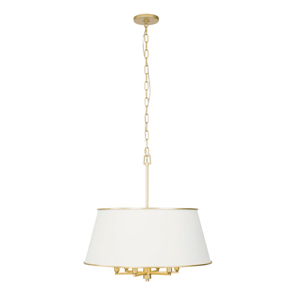 Varaluz - 364P06MWFG - Six Light Pendant - Coco - Matte White/French Gold from Lighting & Bulbs Unlimited in Charlotte, NC