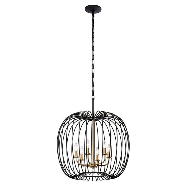 Varaluz - 375P06CBHG - Six Light Pendant - Nico - Carbon/Havana Gold from Lighting & Bulbs Unlimited in Charlotte, NC