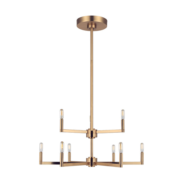Visual Comfort Studio - 3164209-848 - Nine Light Chandelier - Fullton - Satin Brass from Lighting & Bulbs Unlimited in Charlotte, NC