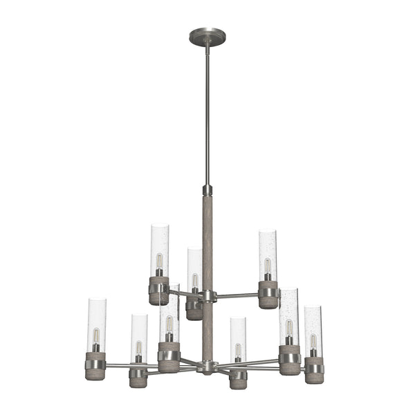 Hunter - 19479 - Nine Light Chandelier - River Mill - Brushed Nickel from Lighting & Bulbs Unlimited in Charlotte, NC