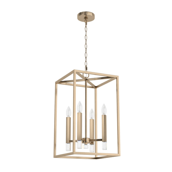 Hunter - 19988 - Four Light Foyer Pendant - Sunjai - Alturas Gold from Lighting & Bulbs Unlimited in Charlotte, NC