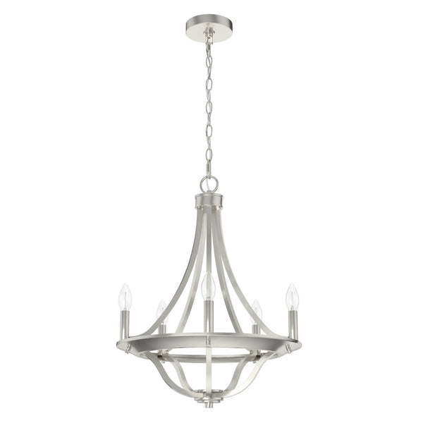 Hunter - 19425 - Five Light Chandelier - Perch Point - Brushed Nickel from Lighting & Bulbs Unlimited in Charlotte, NC