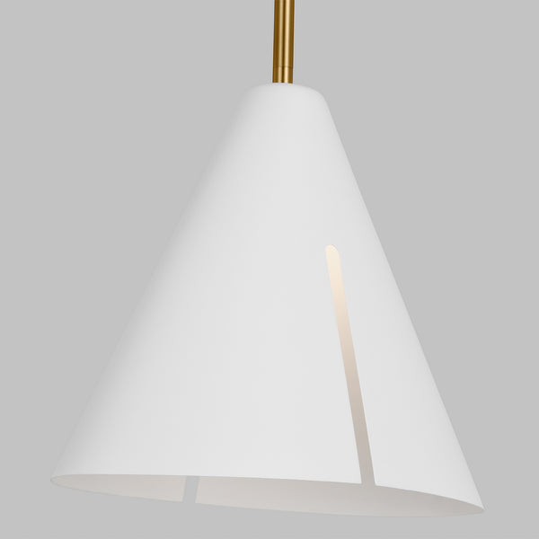 Visual Comfort Studio - KP1131MWTBBS-L1 - LED Pendant - Cambre - Matte White and Burnished Brass from Lighting & Bulbs Unlimited in Charlotte, NC
