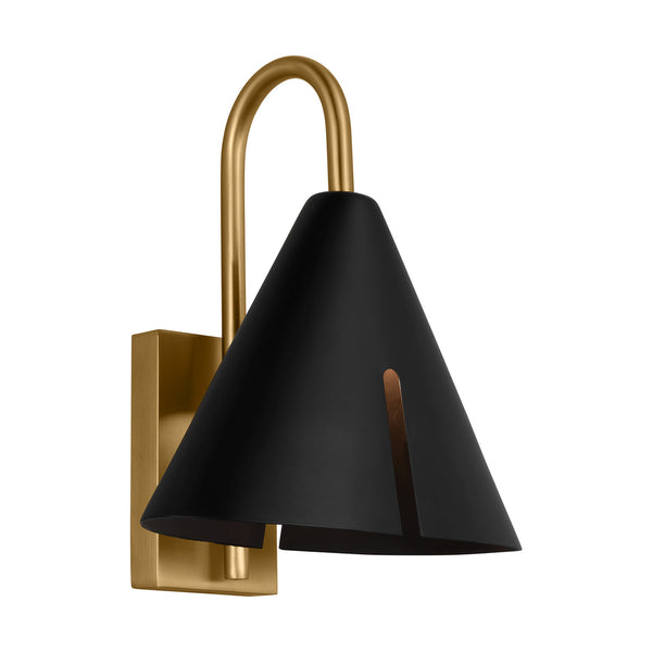 Visual Comfort Studio - KW1131MBKBBS-L1 - LED Wall Sconce - Cambre - Midnight Black and Burnished Brass from Lighting & Bulbs Unlimited in Charlotte, NC